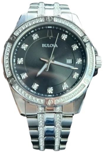 Bulova Herrklocka 96B394 Crystal Svart/Stål Ø42 mm - Bulova