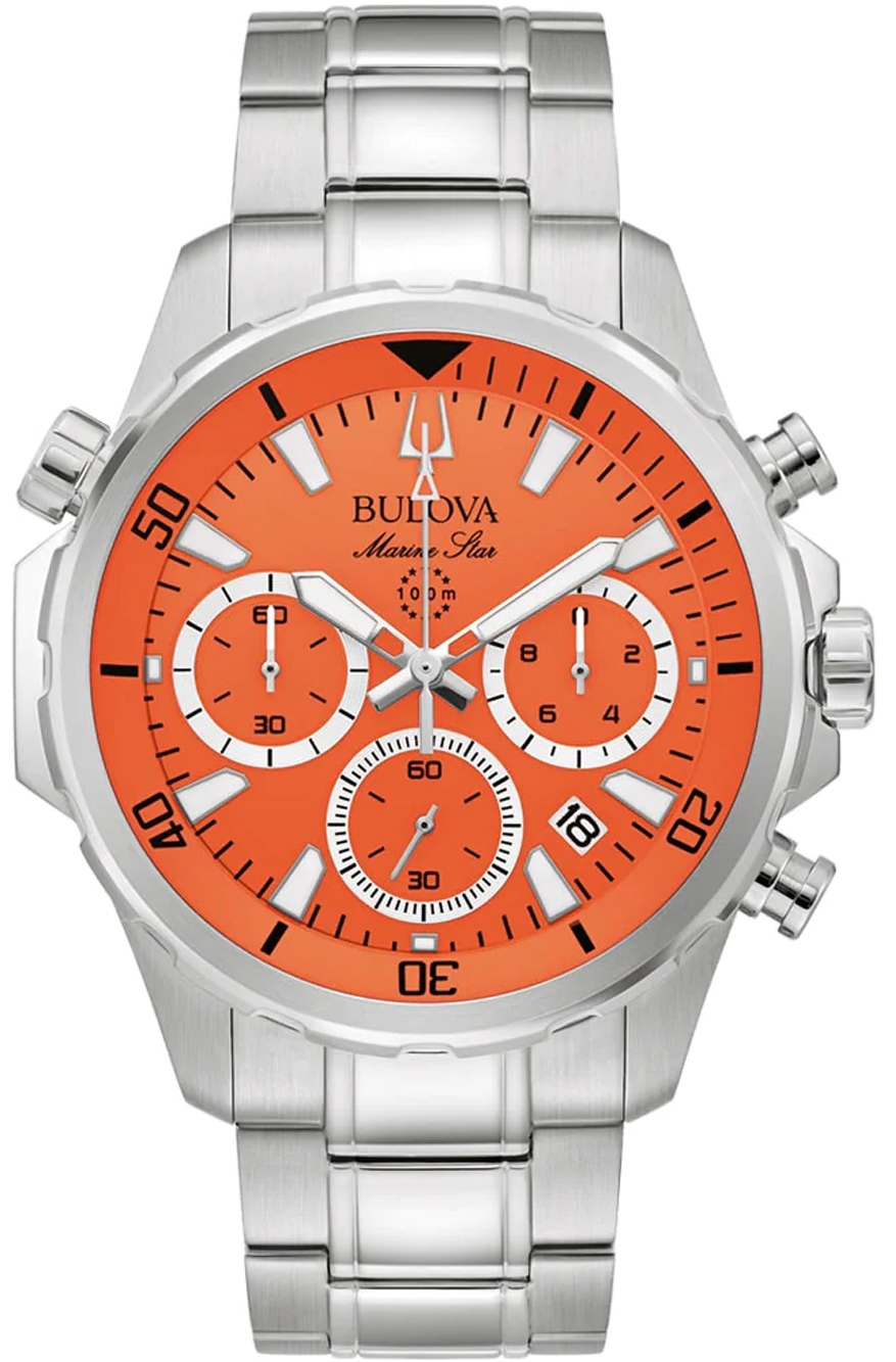 Bulova Herrklocka 96B395 Marine Star Orange/Stål Ø47 mm - Bulova