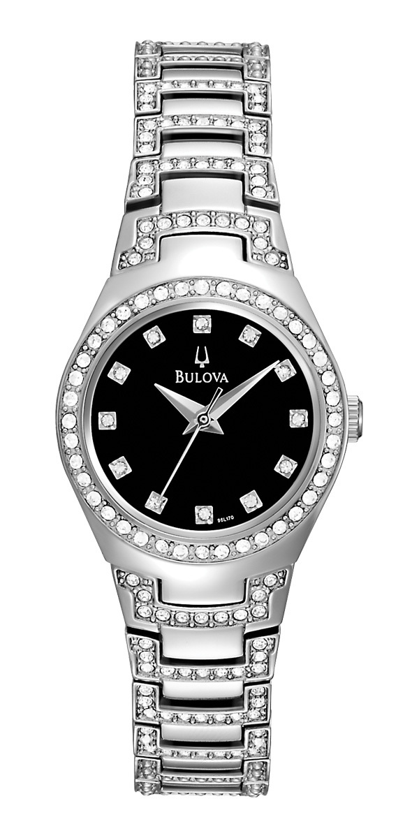 Bulova Crystal Damklocka 96L170 Svart/Stål Ø24.5 mm - Bulova