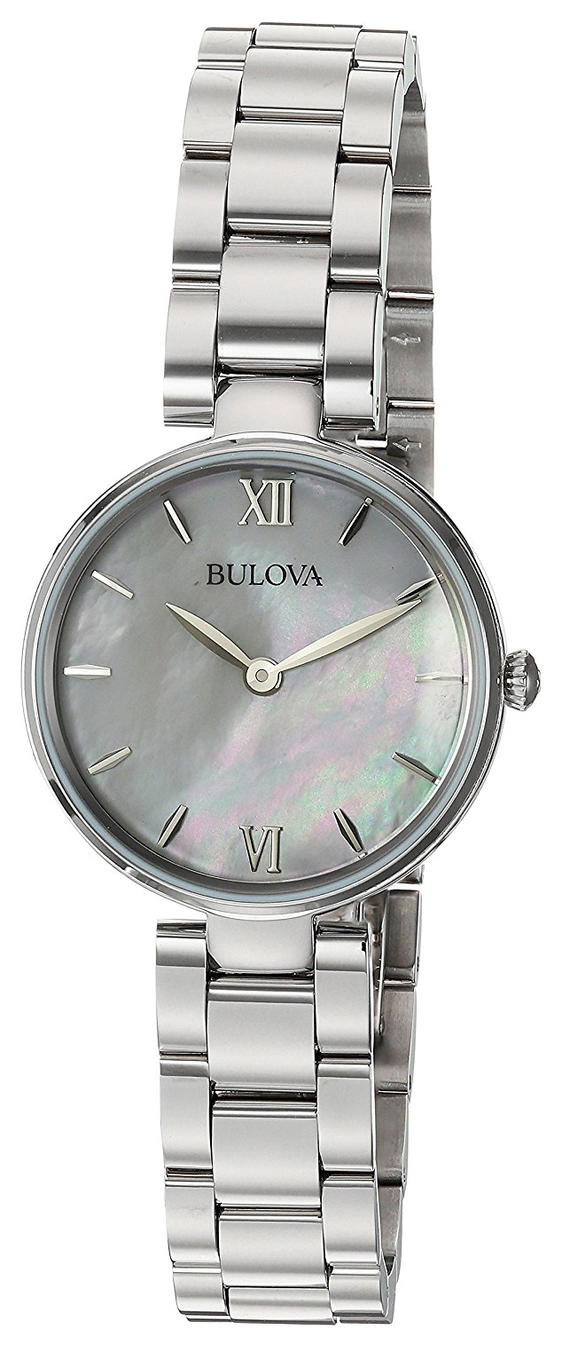 Bulova Damklocka 96L229 Bracelet Vit/St&aring;l &Oslash;27 mm