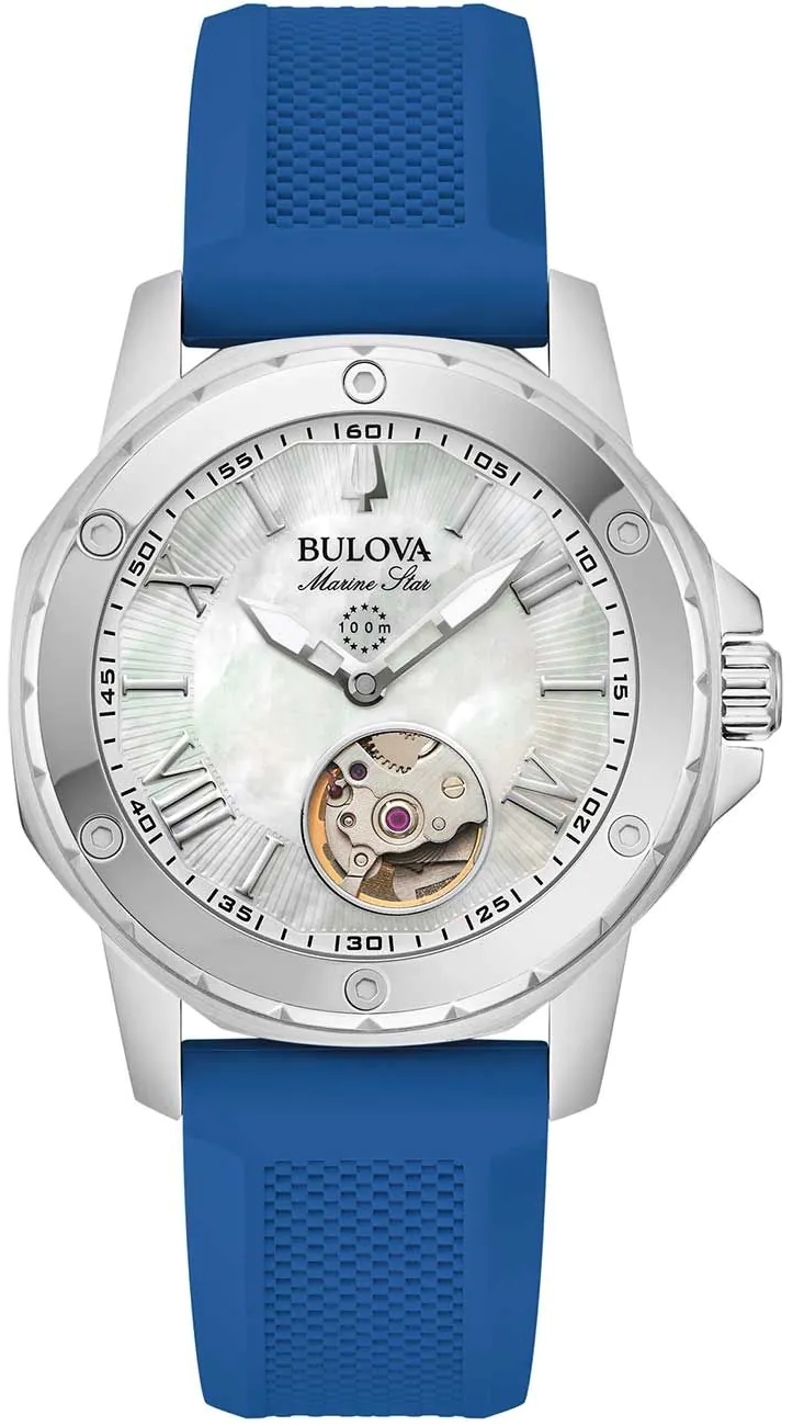 Bulova Damklocka 96L324 Marine Star Vit/Gummi Ø35 mm - Bulova