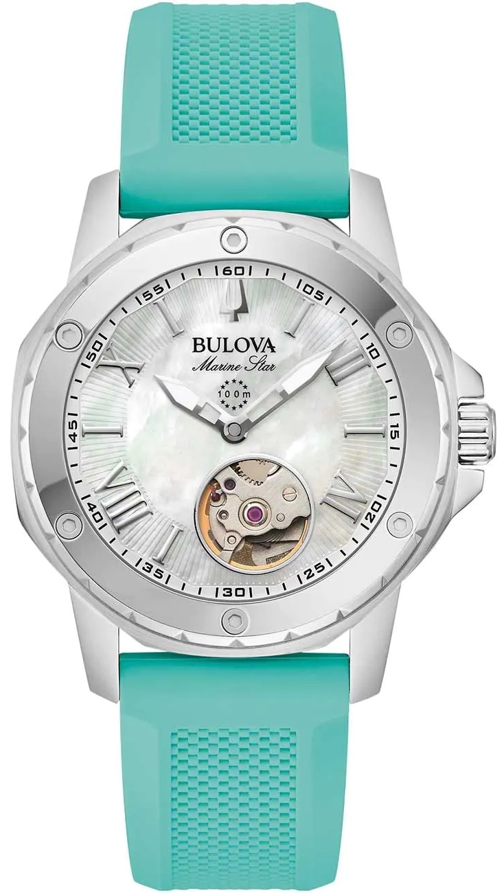 Bulova Damklocka 96L325 Marine Star Vit/Gummi Ø35 mm - Bulova