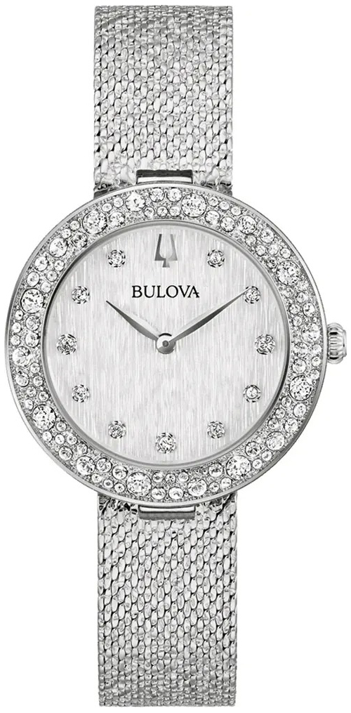 Bulova Damklocka 96L329 Crystal Silverf&auml;rgad/St&aring;l &Oslash;32 mm