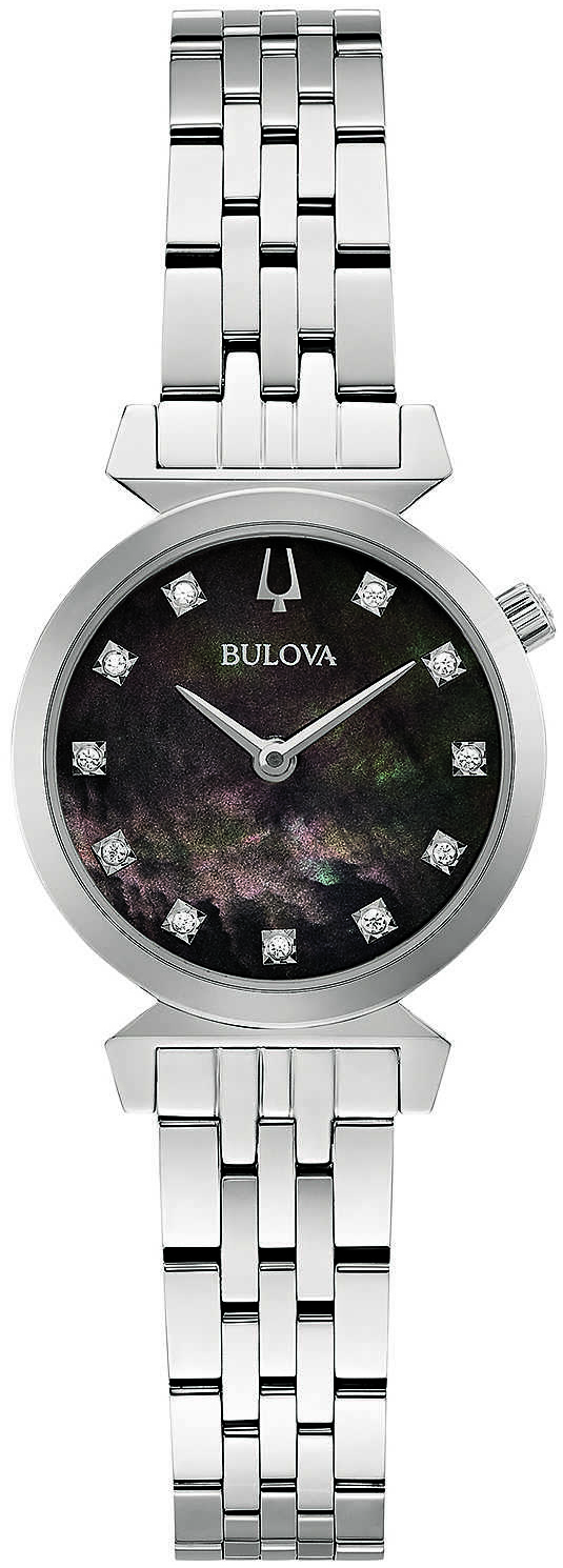 Bulova Damklocka 96P221 Svart/Stål Ø24 mm