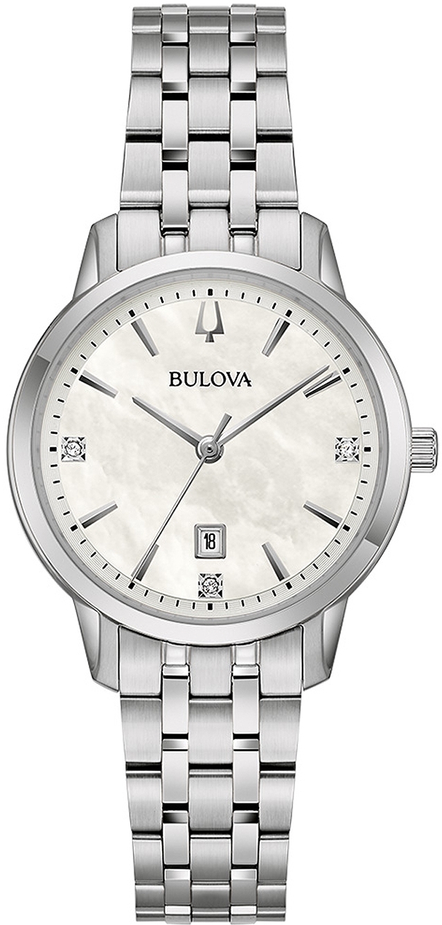 Bulova Damklocka 96P233 Sutton Vit/Stål Ø31 mm - Bulova