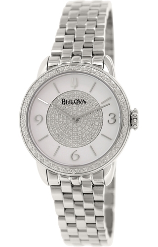 Bulova Damklocka 96R184 Vit/Stål Ø32 mm - Bulova