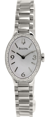 Bulova Damklocka 96R191 Vit/Stål Ø21 mm - Bulova