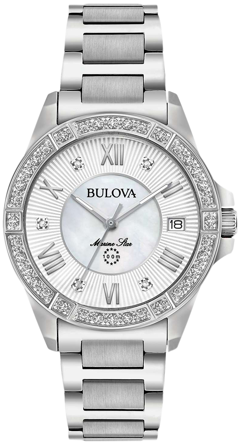 Bulova Damklocka 96R232 Vit/Stål Ø32 mm - Bulova