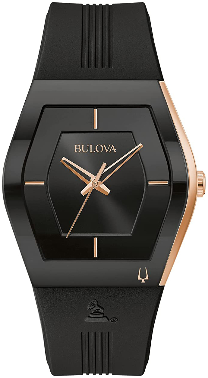 Bulova Herrklocka 97A163 Latin Svart/Gummi - Bulova