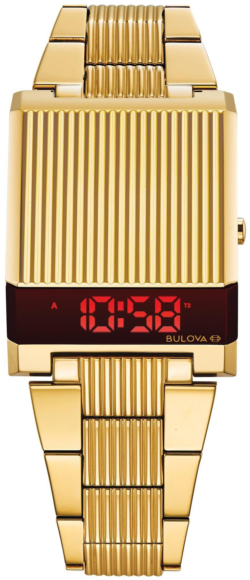 Bulova Herrklocka 97C110 LCD/Gulguldtonat st&aring;l