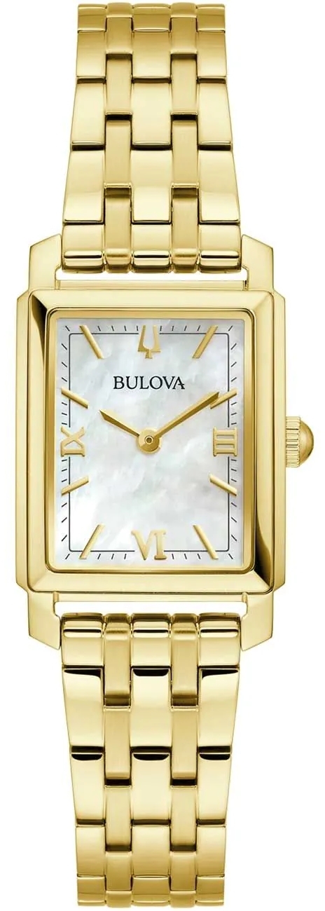 Bulova Damklocka 97L177 Sutton Vit/Guldtonat st&aring;l &Oslash;21 mm