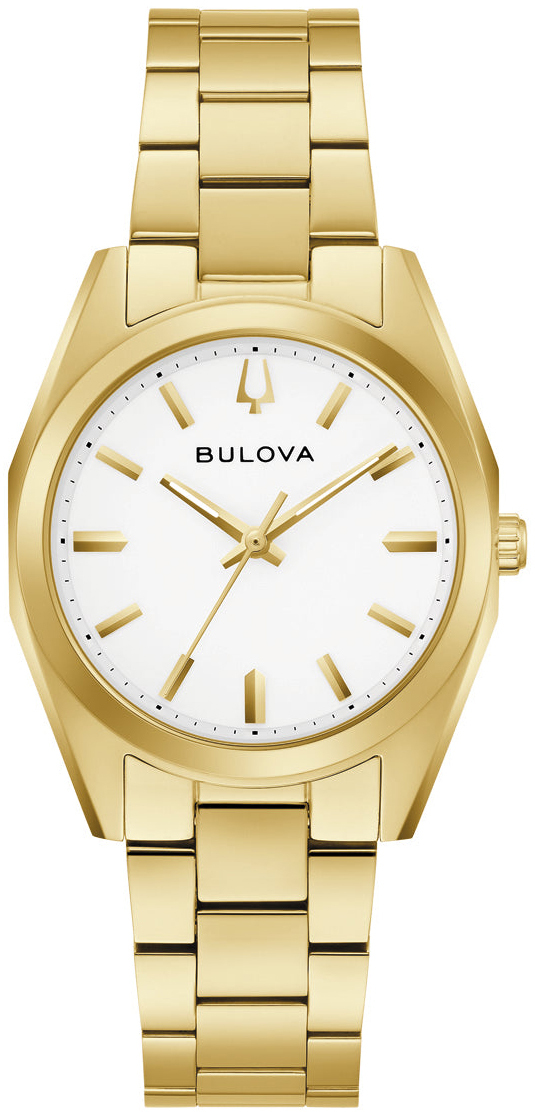 Bulova Damklocka 97L206 Surveyor Vit/Gulguldtonat st&aring;l &Oslash;31 mm