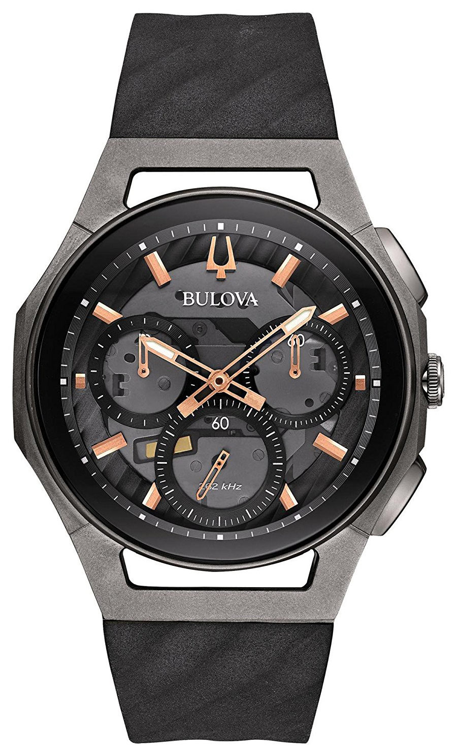Bulova Herrklocka 98A162 Skelettskuren/Gummi Ø44 mm - Bulova