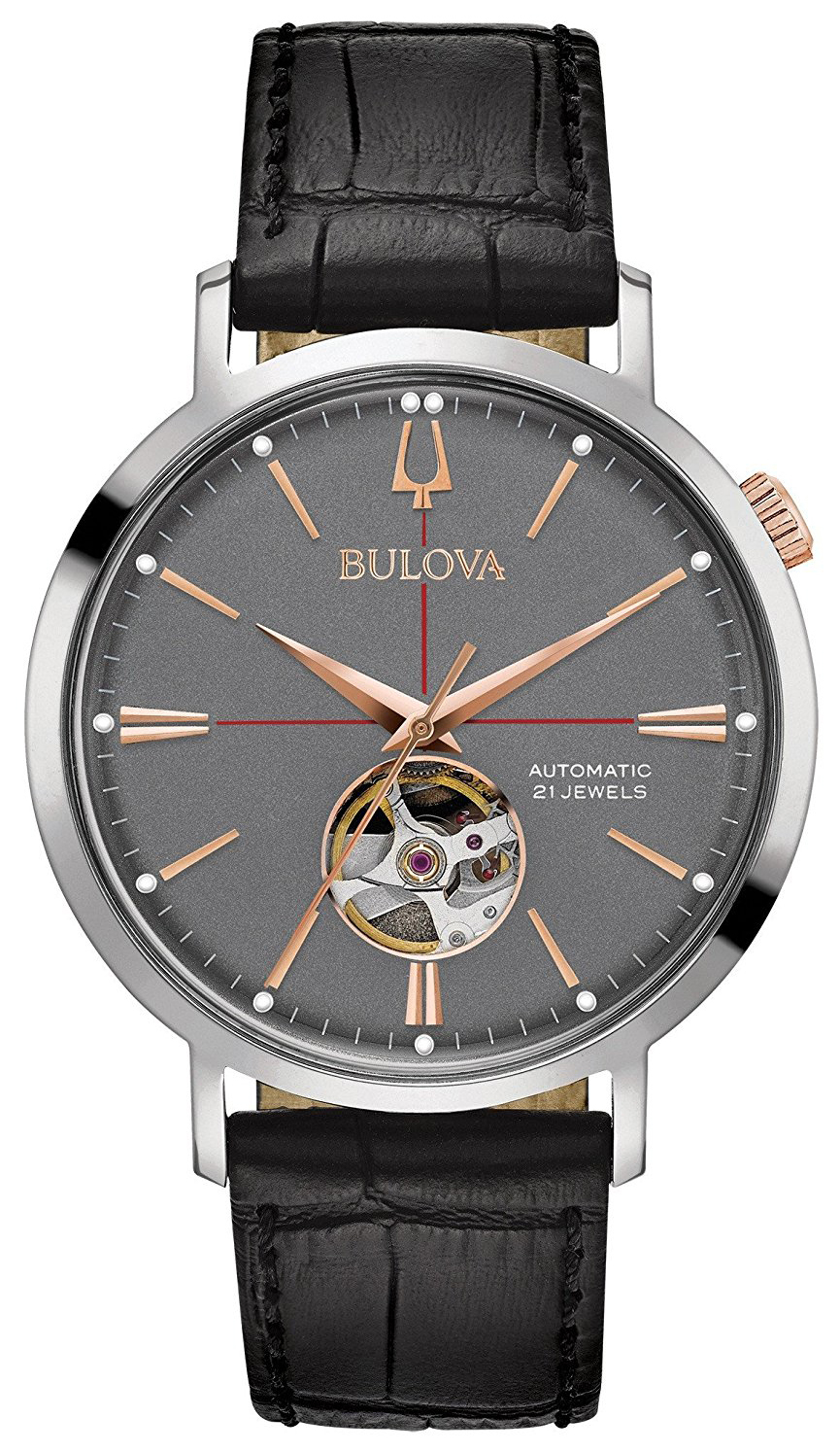 Bulova Herrklocka 98A187 Grå/Läder Ø41 mm - Bulova
