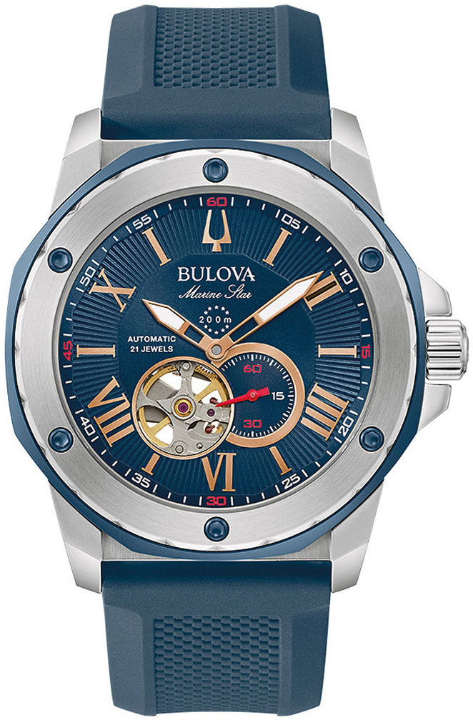 Bulova Herrklocka 98A282 Marine Star Blå/Gummi Ø45 mm - Bulova