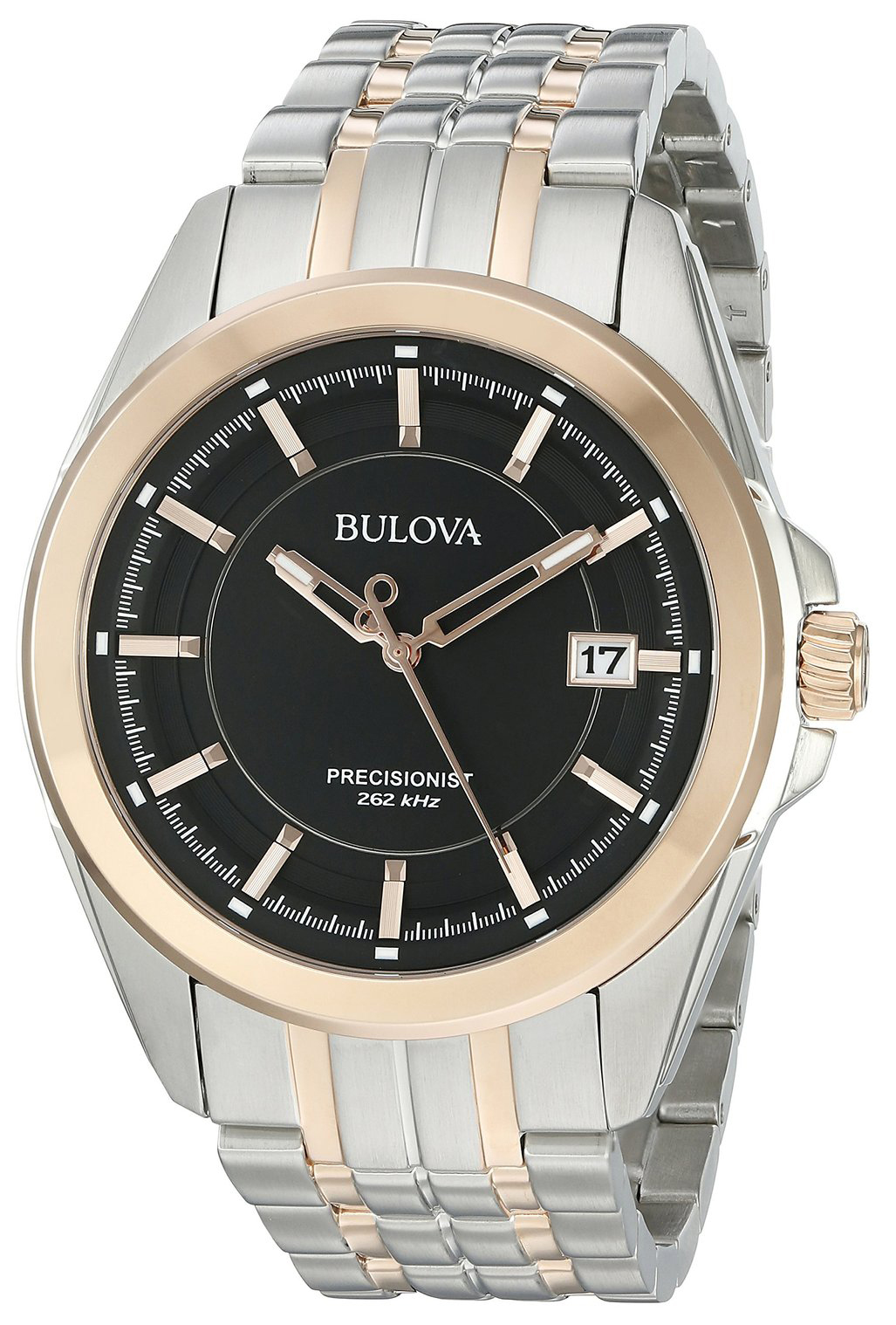 Bulova Dress Herrklocka 98B268 Svart/Roséguldstonat stål Ø42 mm - Bulova