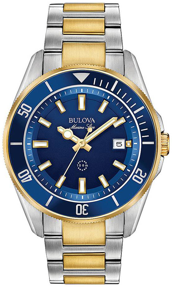 Bulova Herrklocka 98B334 Bl&aring;/Gulguldtonat st&aring;l &Oslash;42 mm