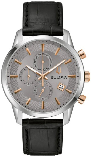 Bulova Herrklocka 98B409 Sutton Grå/Läder Ø41 mm - Bulova
