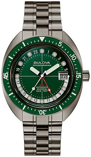 Bulova Herrklocka 98B415 Oceanographer Grön/Stål Ø41 mm - Bulova