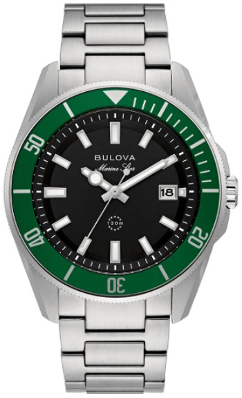 Bulova Herrklocka 98B482 Marine Star Svart/St&aring;l &Oslash;43 mm