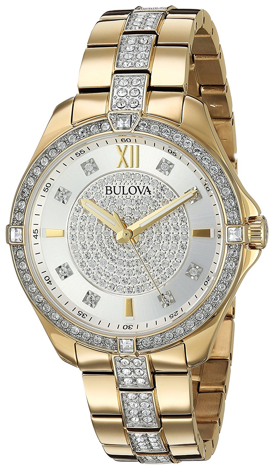 Bulova Damklocka 98L228 Silverfärgad/Gulguldtonat stål Ø35 mm - Bulova