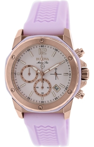 Bulova Damklocka 98M118 Lila/Gummi Ø36 mm - Bulova