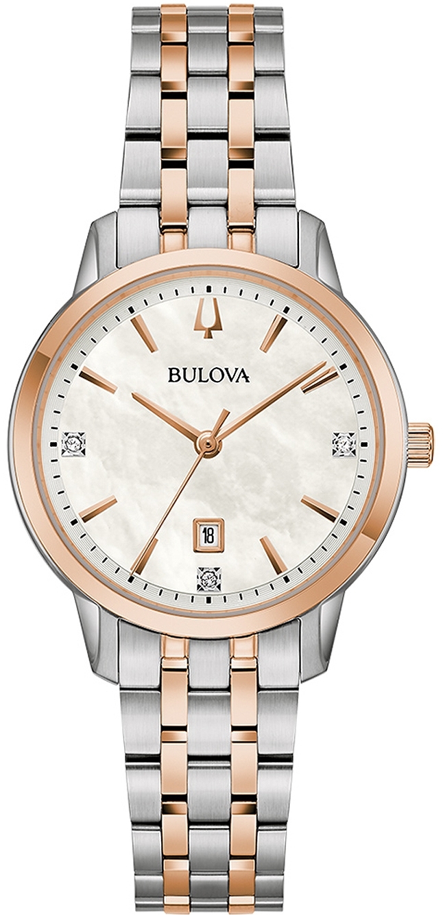 Bulova Damklocka 98P213 Sutton Vit/Stål Ø31 mm - Bulova