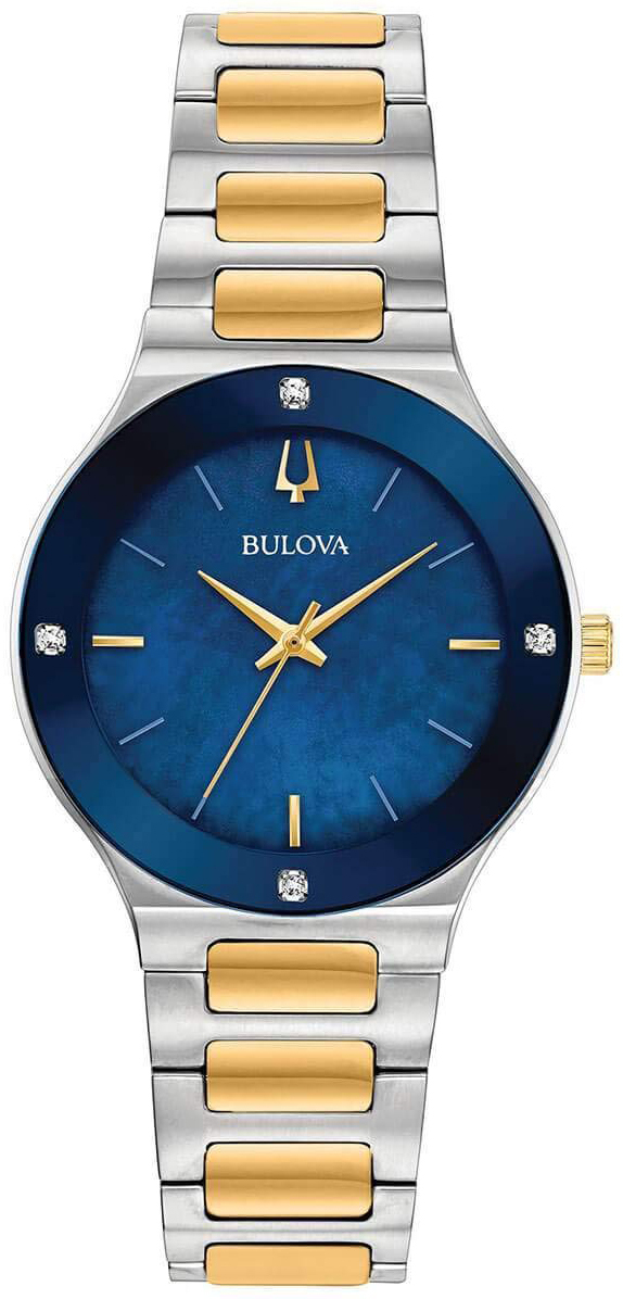 Bulova Damklocka 98R273 Blå/Gulguldtonat stål Ø32 mm - Bulova
