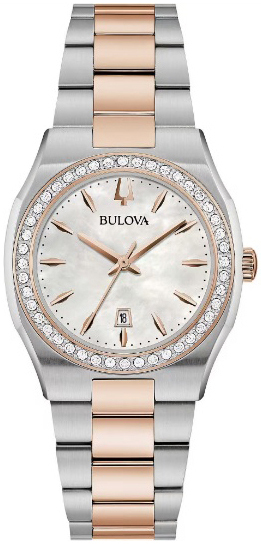 Bulova Damklocka 98R283 Surveyor Vit/Roséguldstonat stål Ø31 mm - Bulova