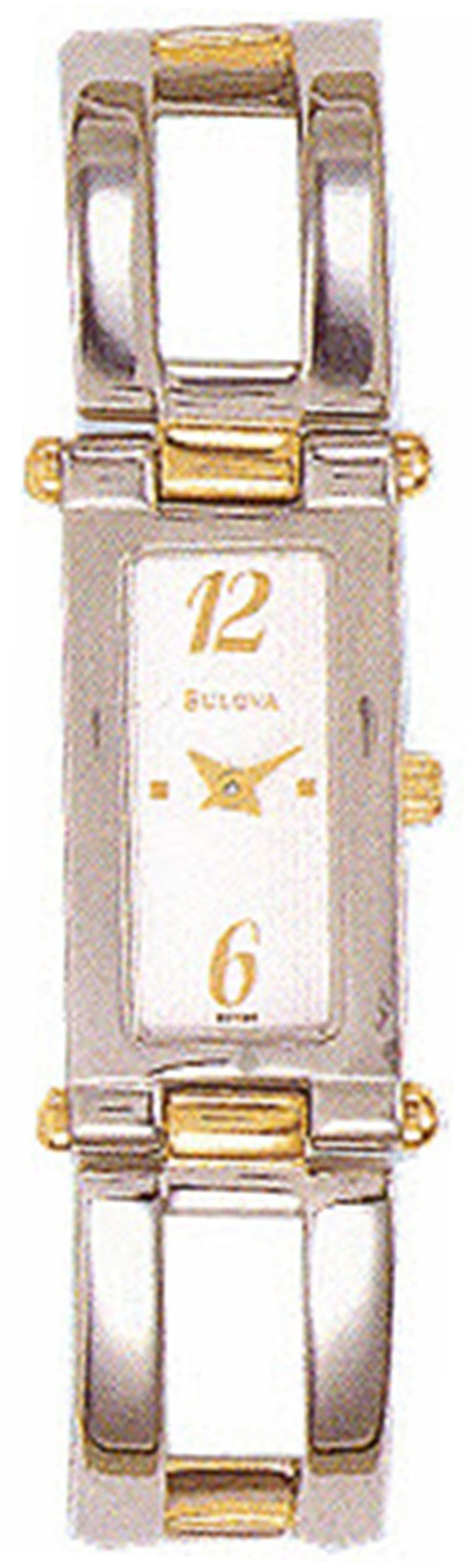 Bulova Dress Damklocka 98T14 Vit/Gulguldtonat stål - Bulova