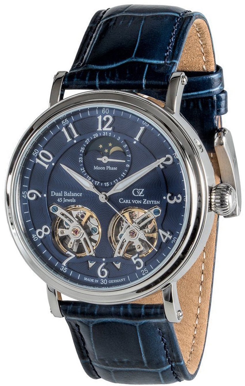 Carl von Zeyten Herrklocka CVZ0054BLS Murg Blå/Läder Ø46 mm - Carl von Zeyten