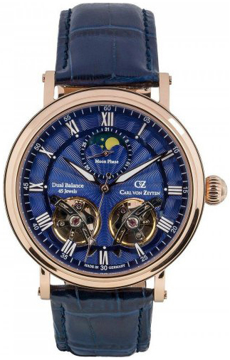 Carl von Zeyten Herrklocka CVZ0054RBSR Murg Blå/Läder Ø45 mm - Carl von Zeyten