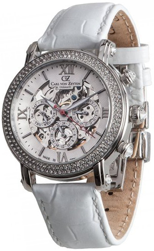 Carl von Zeyten CVZ0062WHS Kniebis Vit/Läder Ø40 mm - Carl von Zeyten