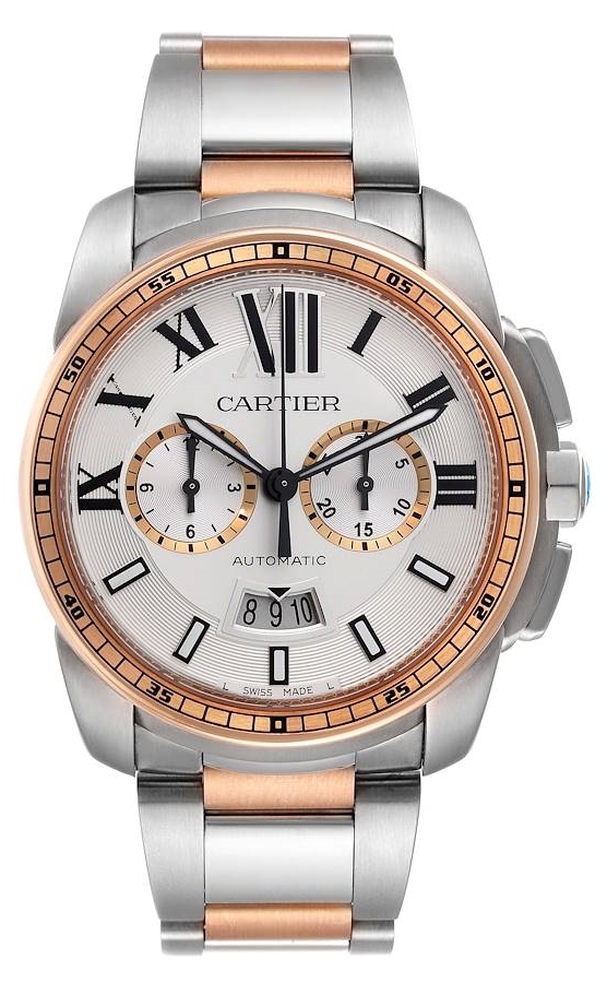 Cartier Calibre de Cartier Herrklocka W7100042 Silverfärgad/18 karat
