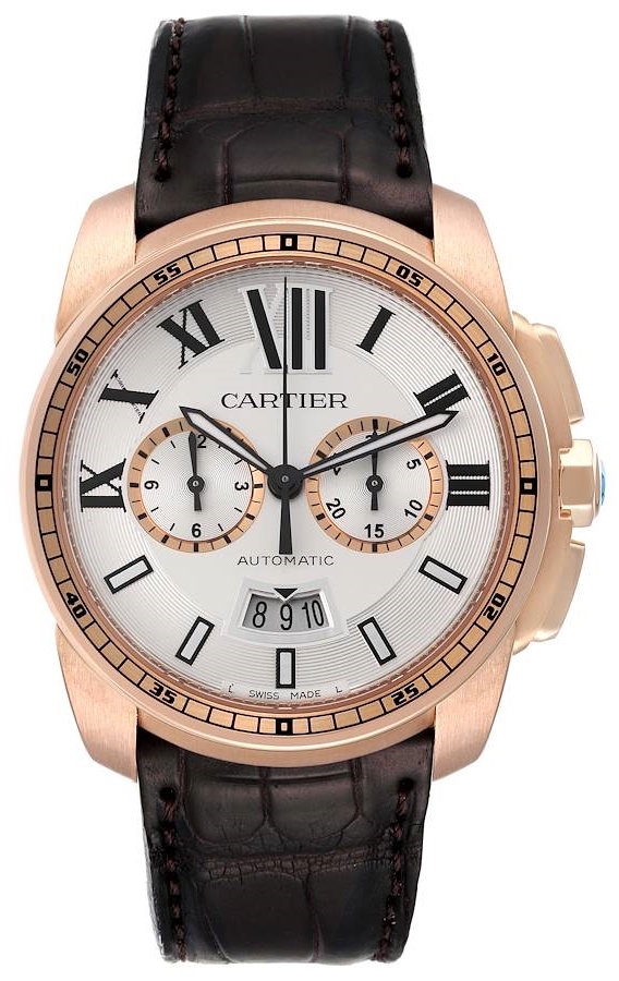 Cartier Calibre de Cartier Herrklocka W7100044 Silverfärgad/Läder Ø42 mm