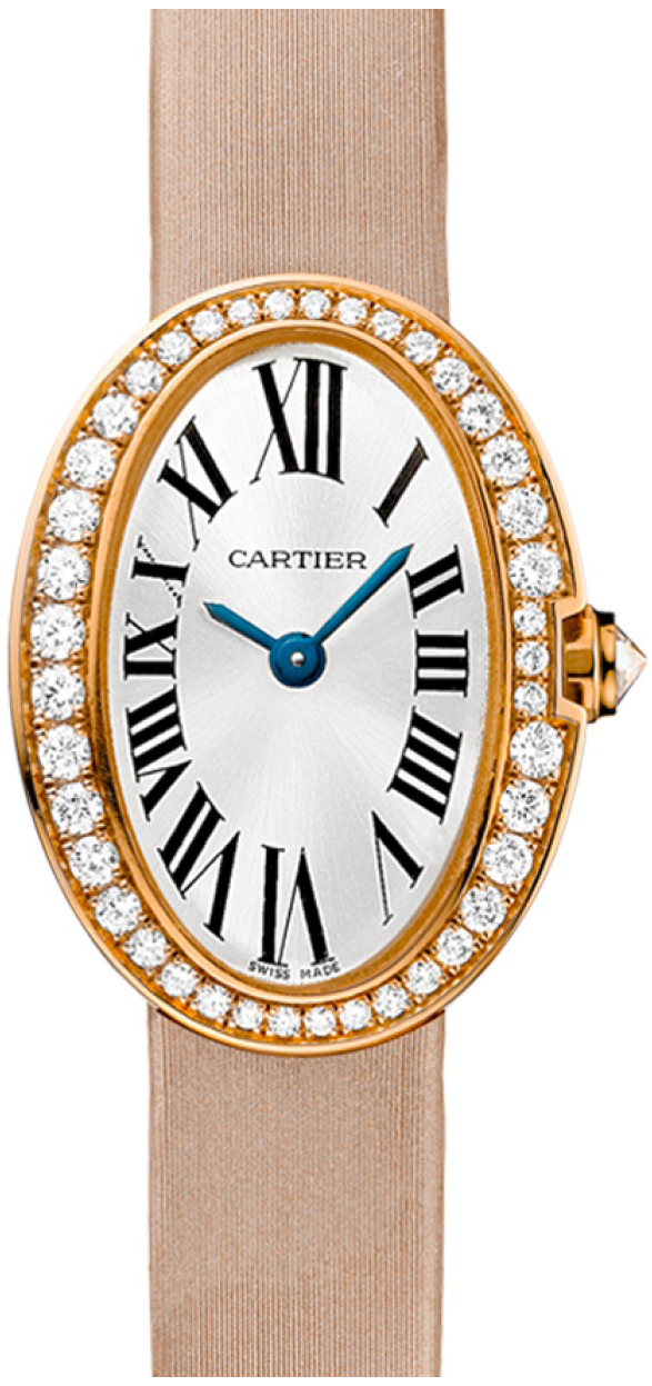 Cartier Baignoire Damklocka WB520028 Silverfärgad/Satin Ø25.3 mm - Cartier