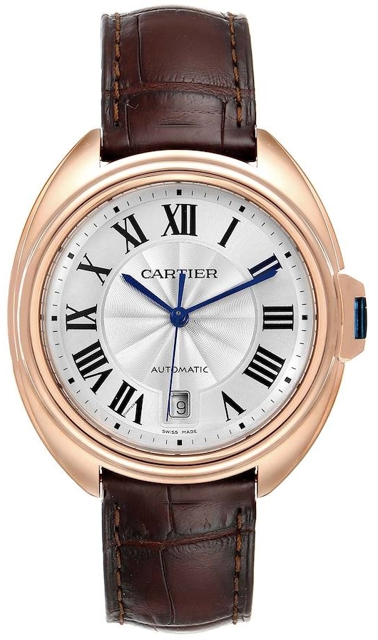 Cartier Cle De Cartier Herrklocka WGCL0004 Silverfärgad/Läder Ø40 mm