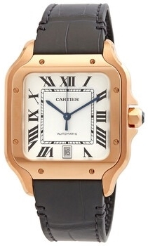 Cartier Herrklocka WGSA0019 Santos De Silverf&auml;rgad/L&auml;der