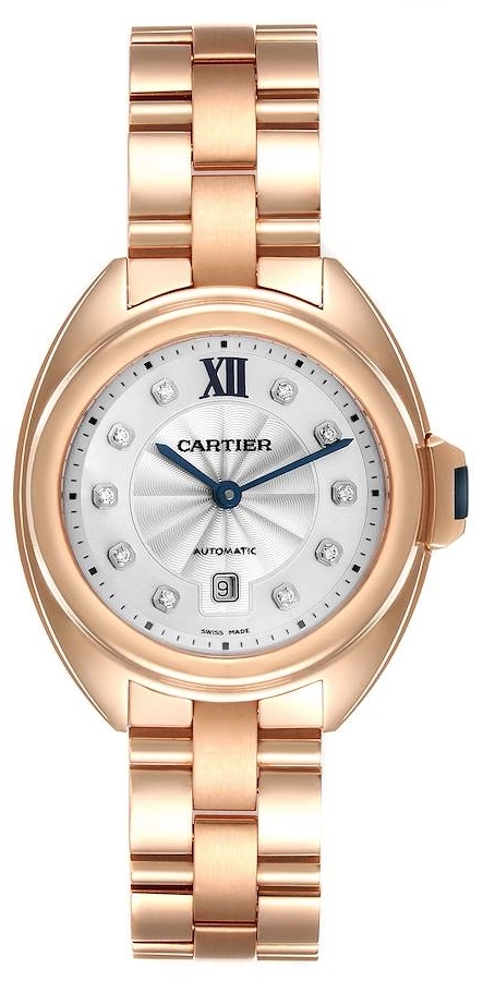 Cartier Cle De Cartier Damklocka WJCL0033 Silverfärgad/18 karat roséguld
