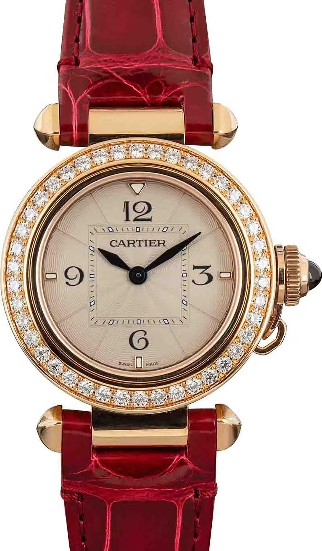 Cartier Damklocka WJPA0017 Pasha De Vit/Läder Ø30 mm - Cartier
