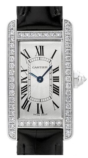Cartier Tank Americaine Herrklocka WJTA0003 Silverfärgad/Läder - Cartier