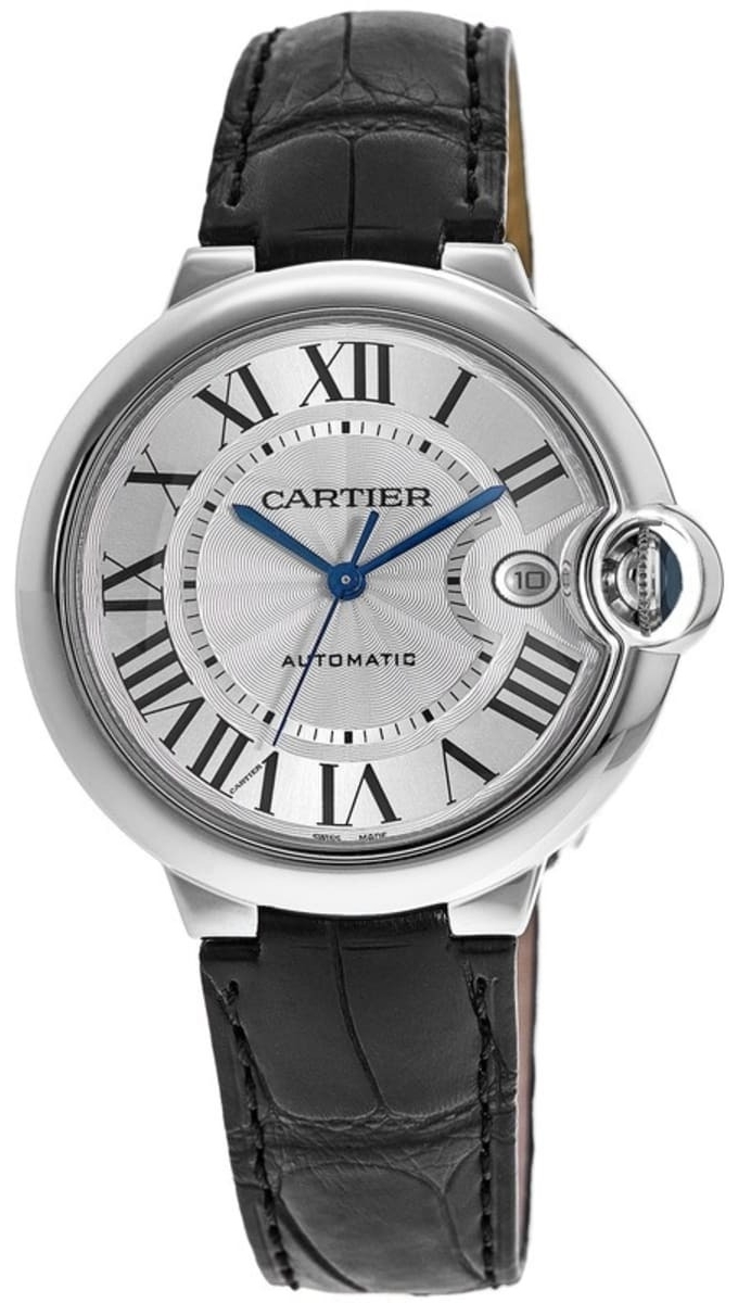 Cartier WSBB0028 Ballon Bleu De Silverfärgad/Läder Ø36 mm - Cartier
