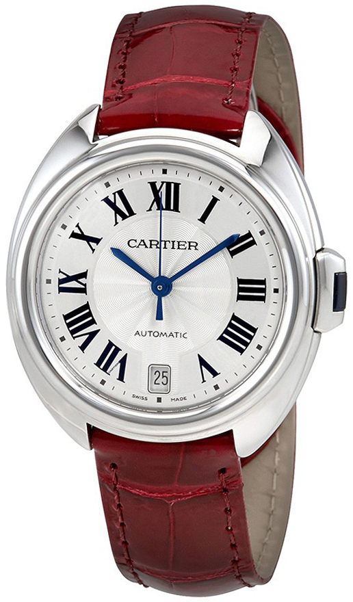 Cartier Cle de Cartier Damklocka WSCL0017 Silverfärgad/Läder Ø35 mm