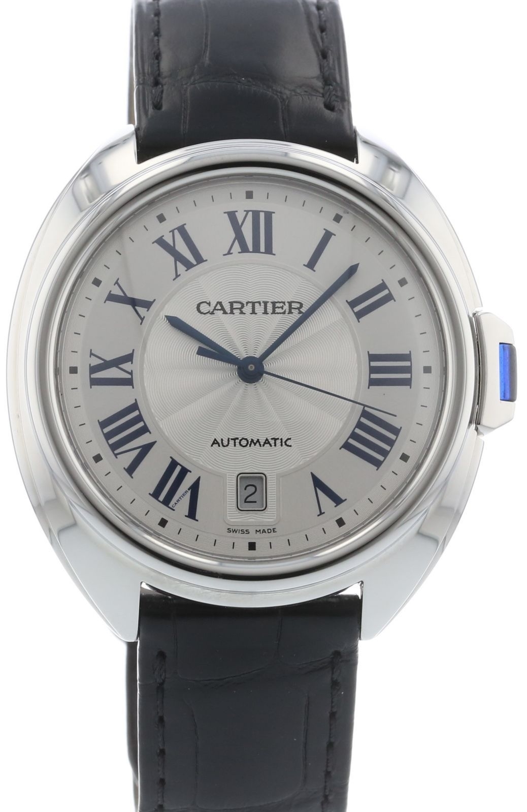Cartier Cle de Cartier Herrklocka WSCL0018 Silverfärgad/Läder Ø40 mm