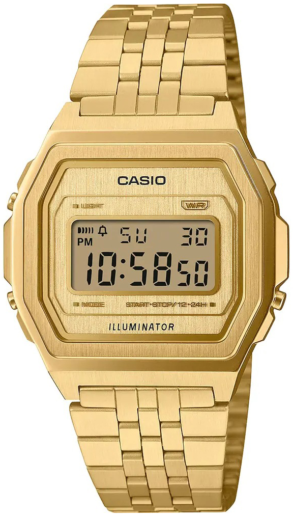 Casio A1000G-9EF Vintage LCD/Gulguldtonat stål - Casio