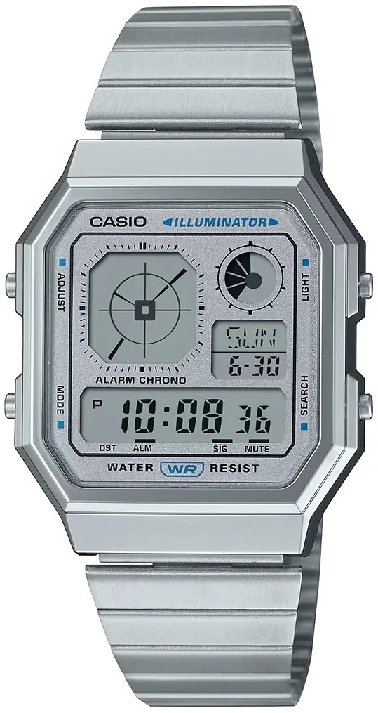 Casio Damklocka A130WE-7AEF Vintage LCD/Stål - Casio
