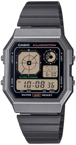 Casio Damklocka A130WEGG-1AEF Vintage LCD/Stål - Casio