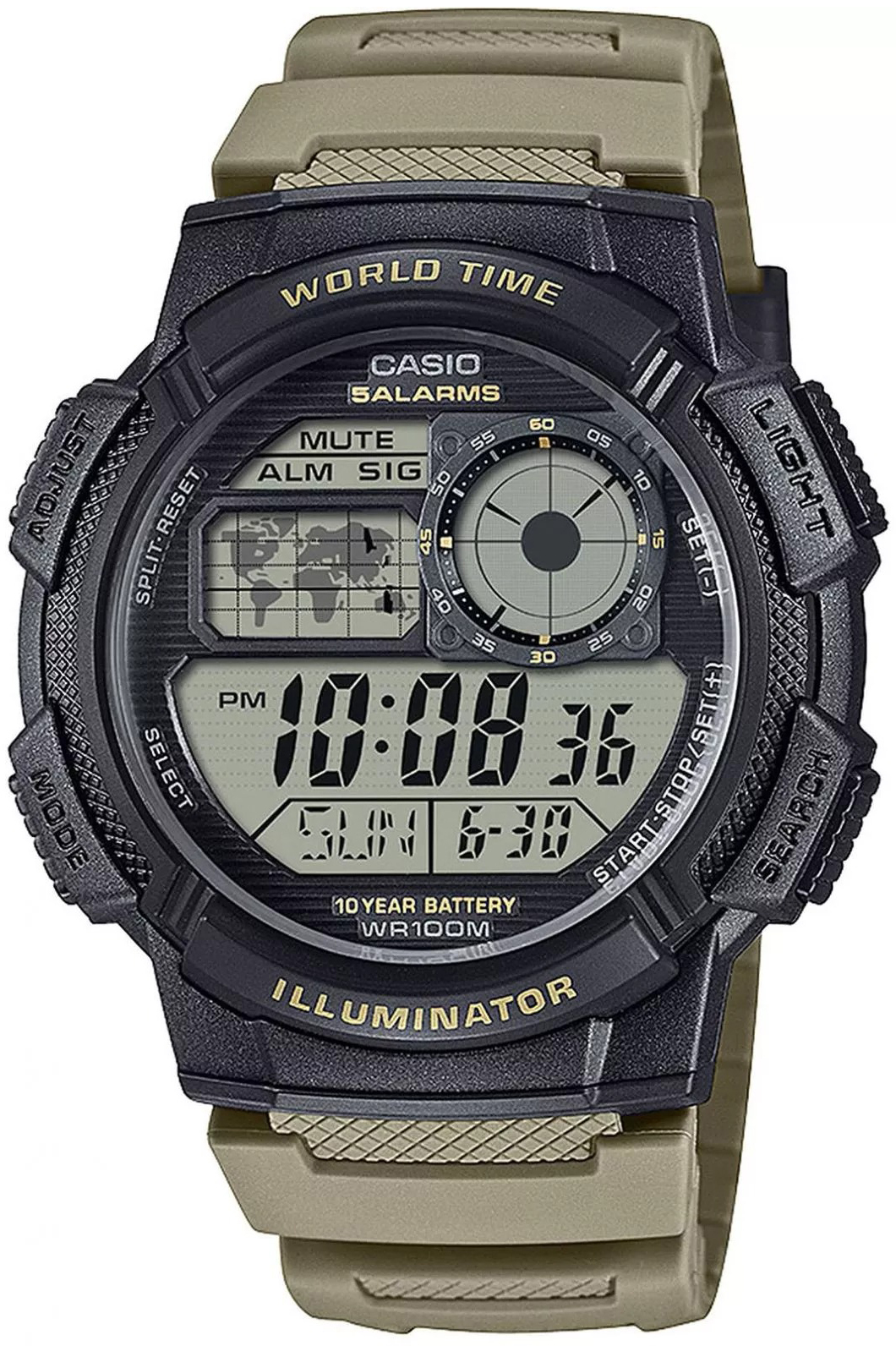 Casio Herrklocka AE-1000W-5AVEF Timeless Collection LCD/Gummi Ø43 mm - Casio