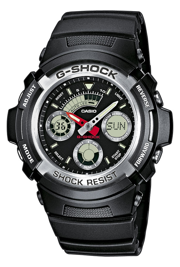 Casio G-Shock Herrklocka AW-590-1AER Svart/Resinplast Ø46.4 mm