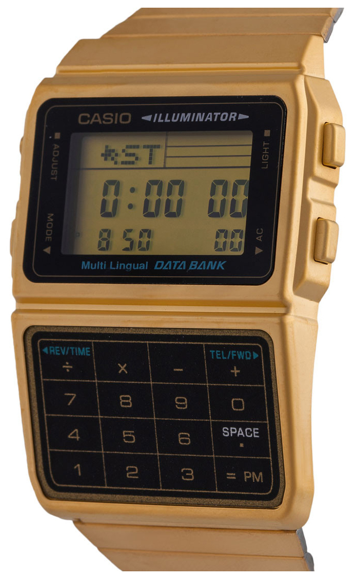 Casio Herrklocka DBC-611G-1DF Collection LCD/Gulguldtonat stål - Casio